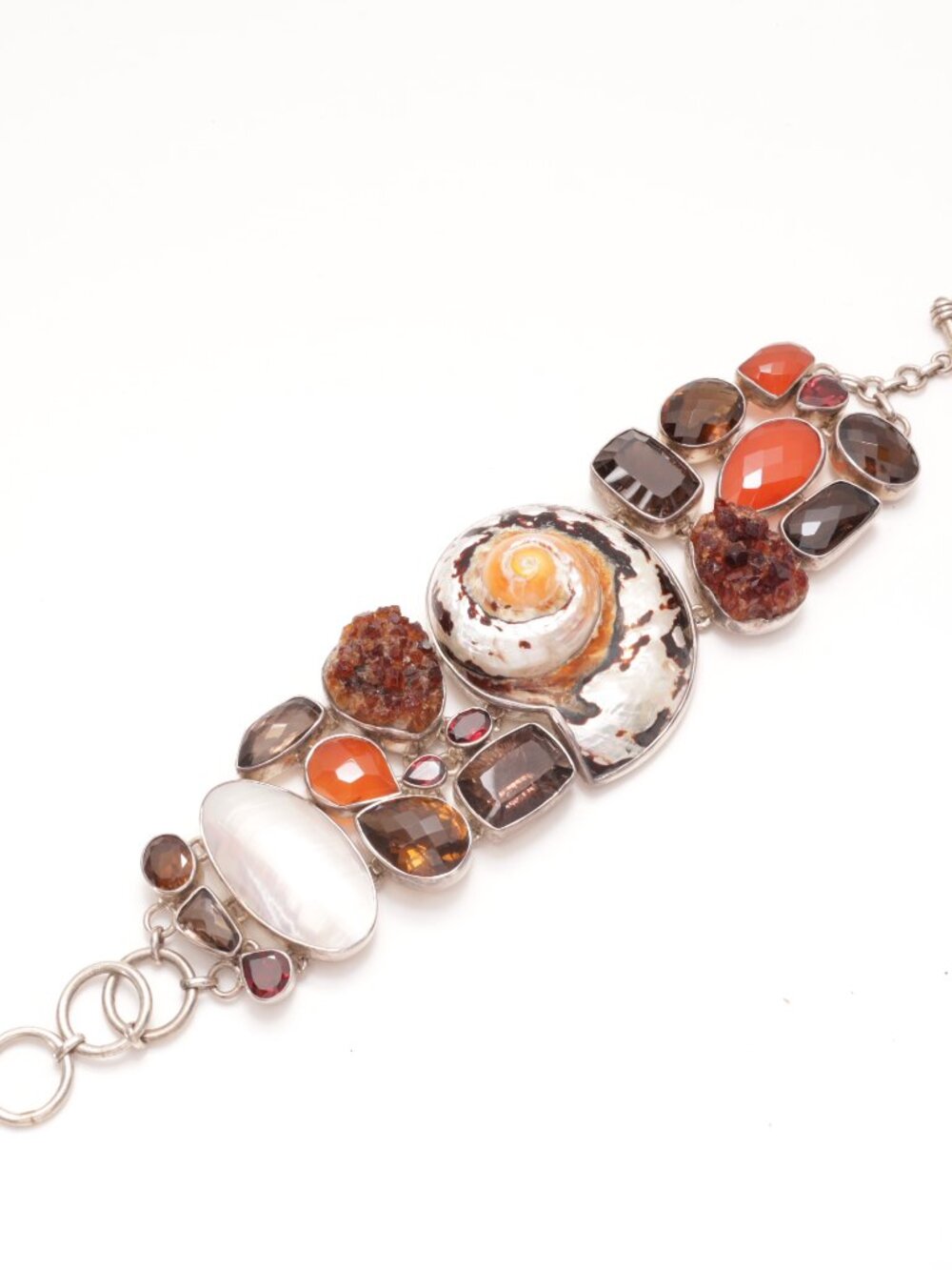 Vintage Sterling Silver Bracelet Natural stone MODERN ART